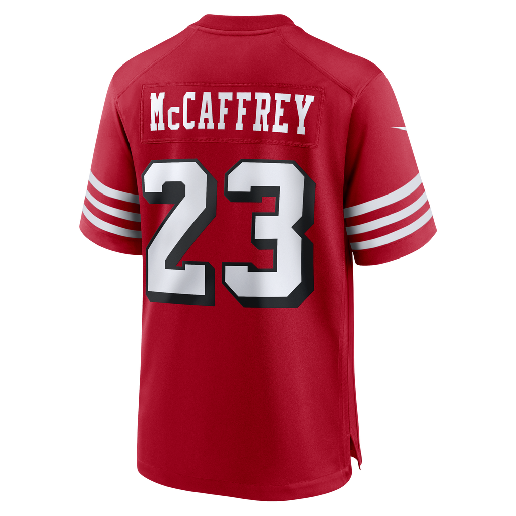 San Francisco 49ers Christian McCaffrey Scarlet Alternate Game Player Football Jersey