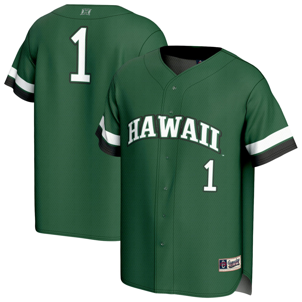 #1 Green Hawaii Rainbow Warriors Lightweight Collegiate Baseball Fashion Jersey