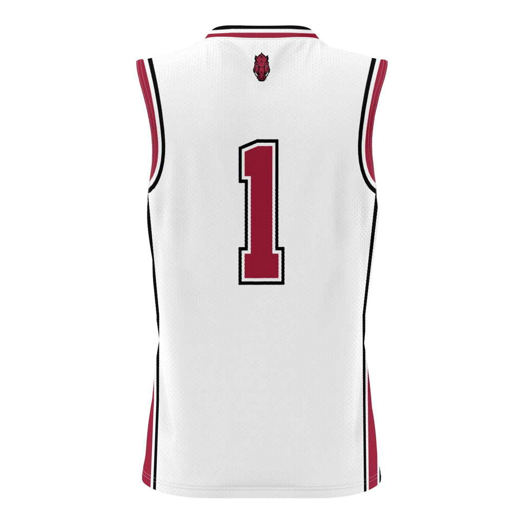 #1 White Arkansas Razorbacks Lightweight Basketball Jersey