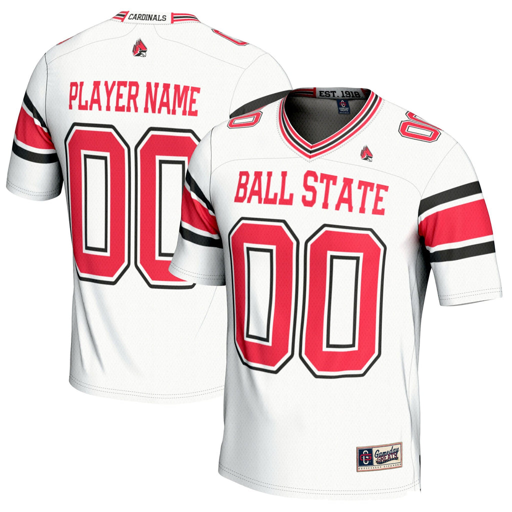 Ball State Cardinals NIL Pick-A-Player Football Jersey - White
