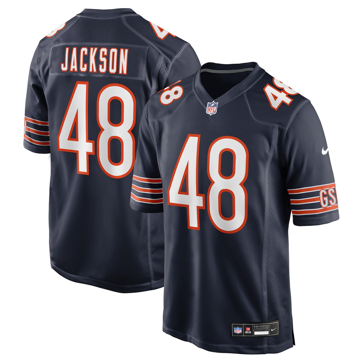 Chicago Bears D'Marco Jackson Navy Team Game Football Jersey