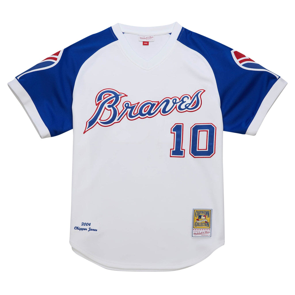 Atlanta Braves Chipper Jones White 2004 Cooperstown Collection Throwback Baseball Jersey