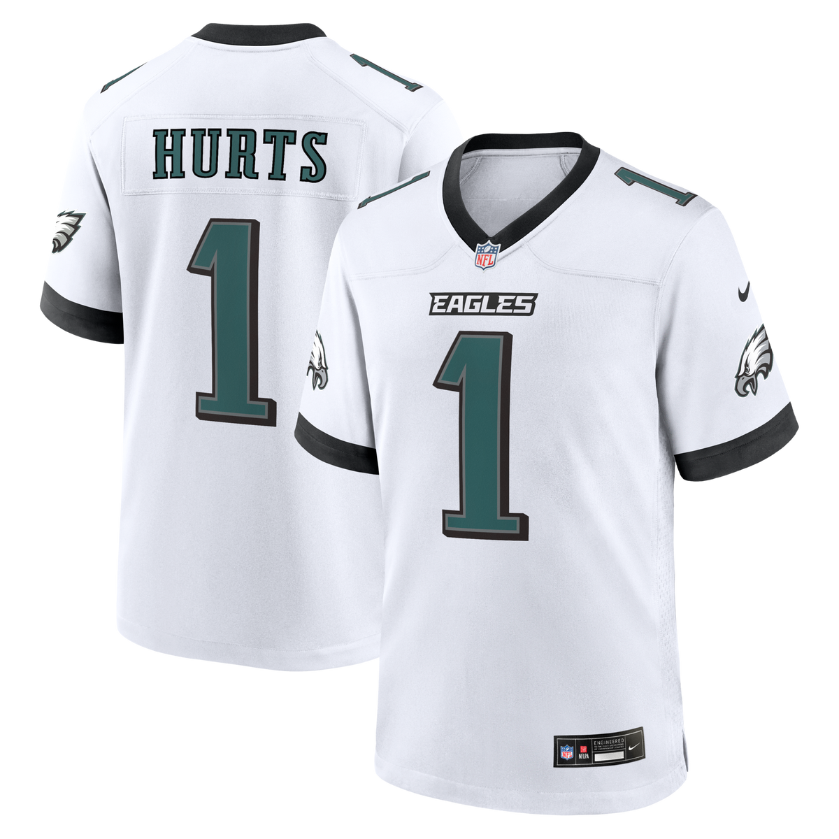 Philadelphia Eagles Jalen Hurts White Game Football Jersey