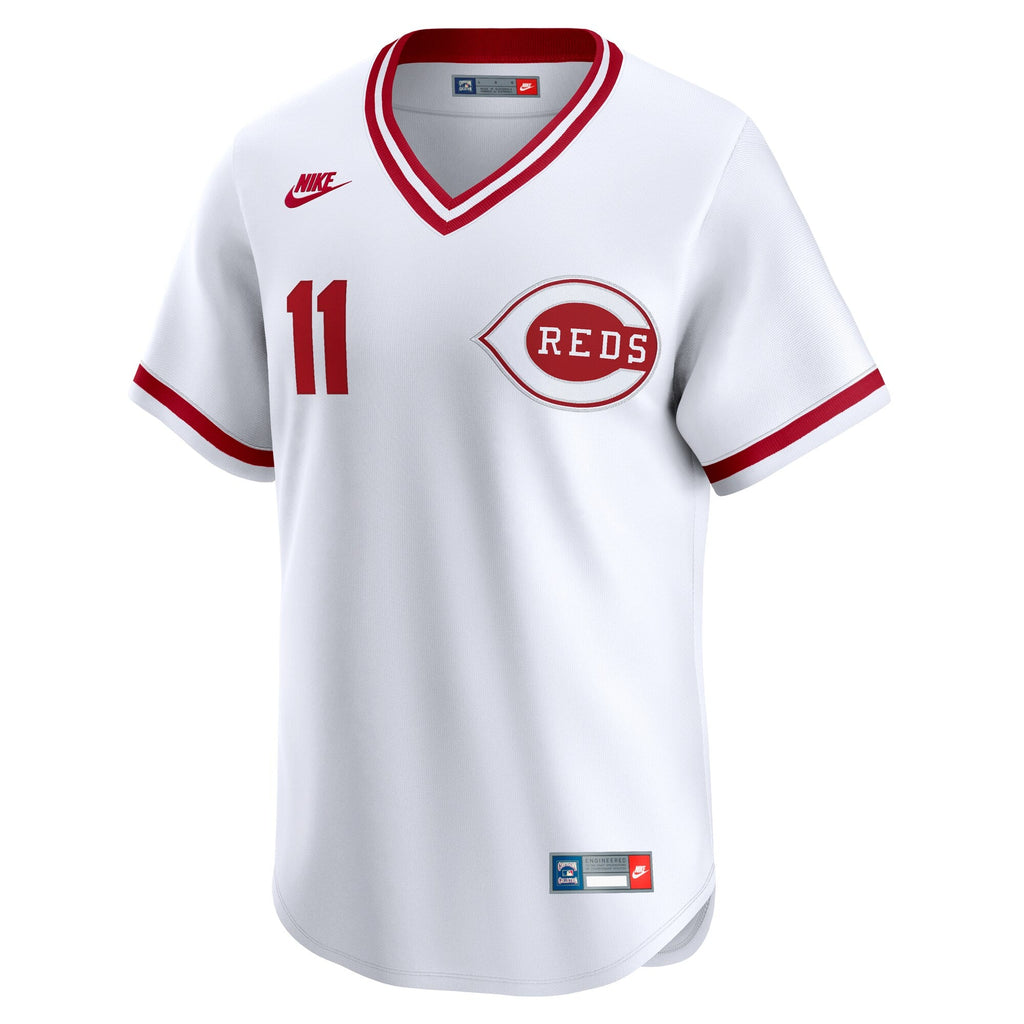 Cincinnati Reds Barry Larkin White Throwback Cooperstown Collection Limited Baseball Jersey