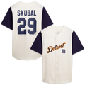 Detroit Tigers Profile Cream/Navy Big & Tall Two-Color Fashion Baseball Jersey
