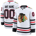Chicago Blackhawks White Away Premium Custom Jersey