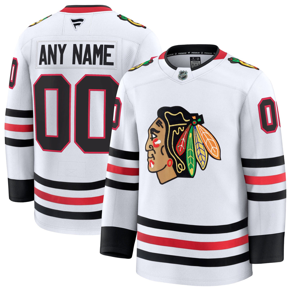 Chicago Blackhawks White Away Premium Custom Jersey