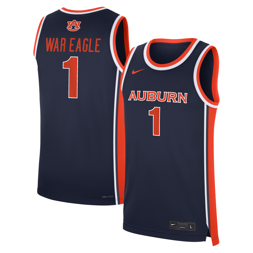 Navy Auburn Tigers #1 Road War Eagle Replica Basketball Jersey