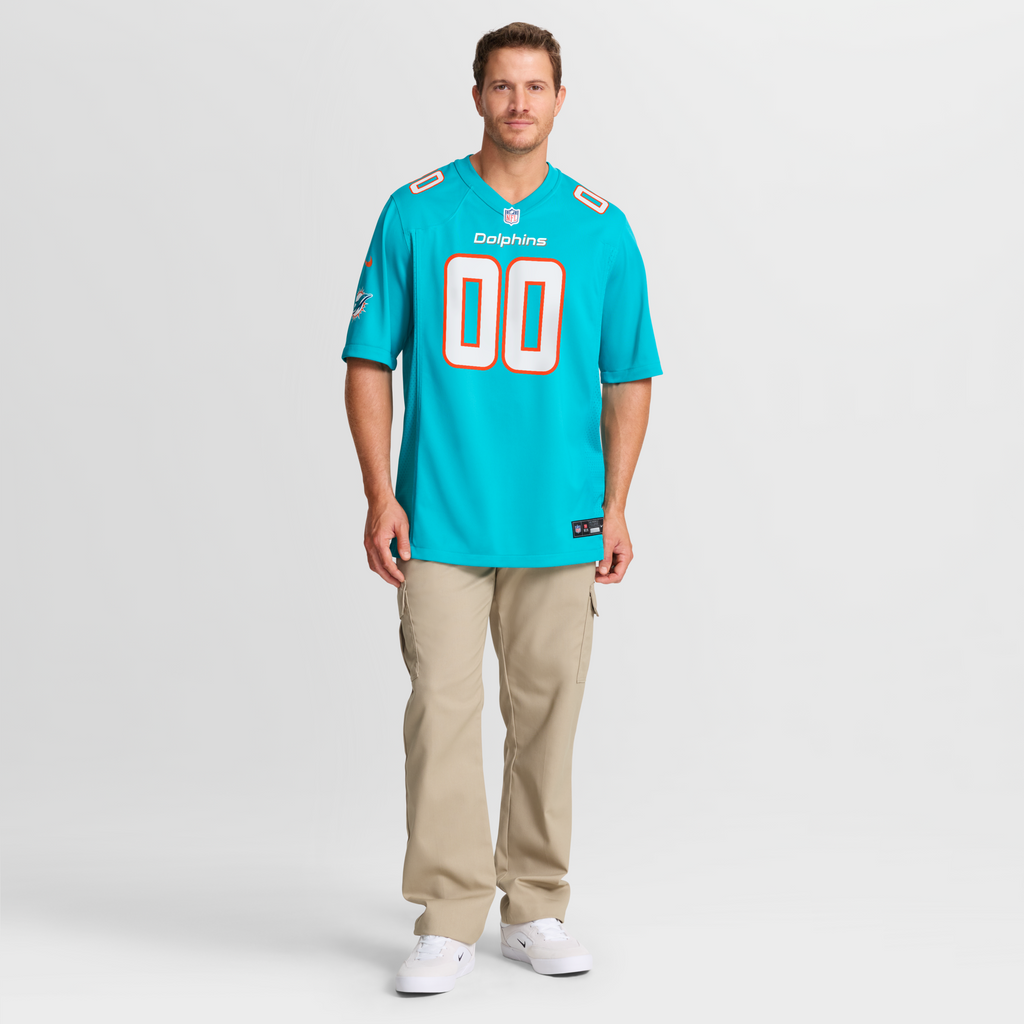 Miami Dolphins Aqua Custom Game Football Jersey