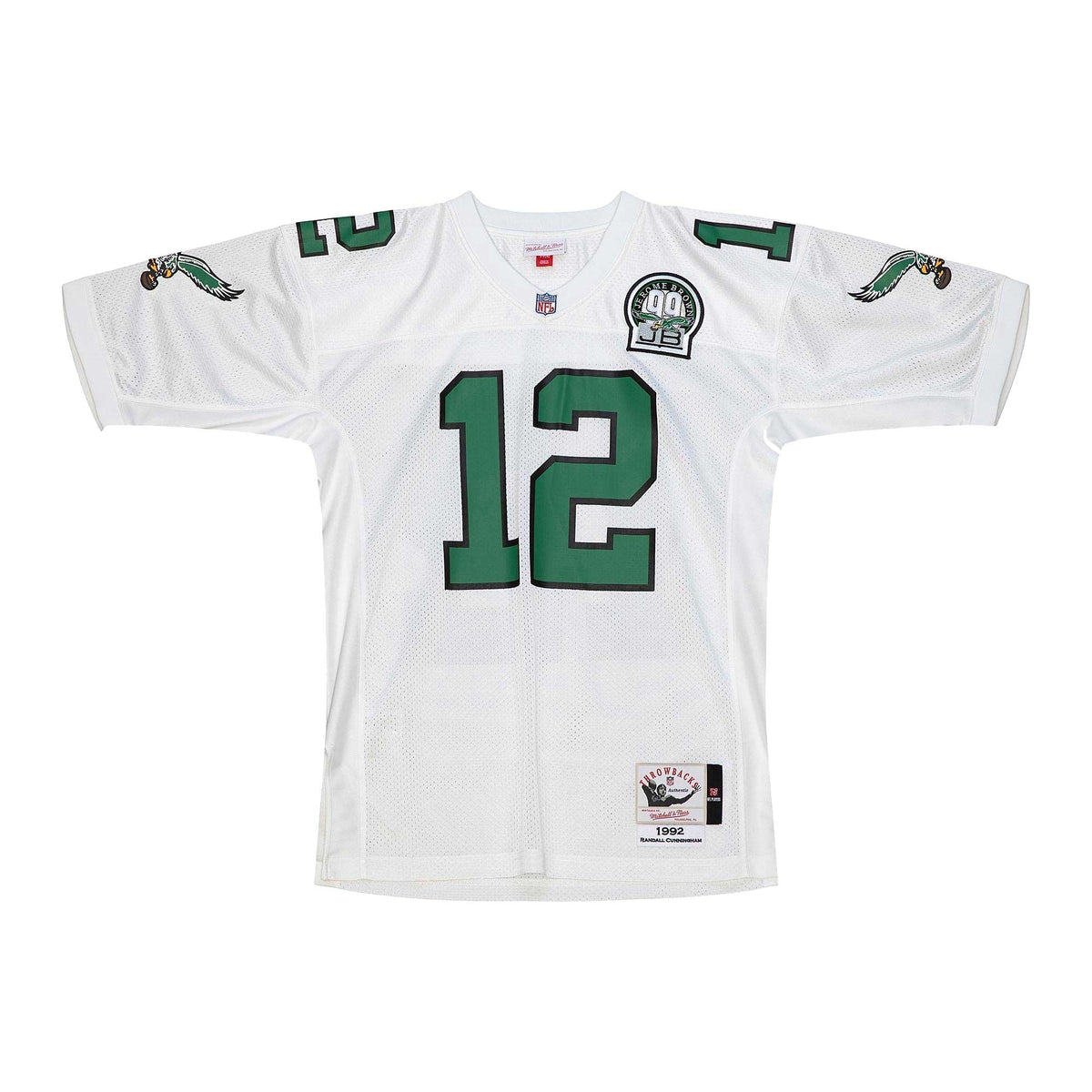Philadelphia Eagles 1992 Randall Cunningham White Throwback Retired Player Football Jersey