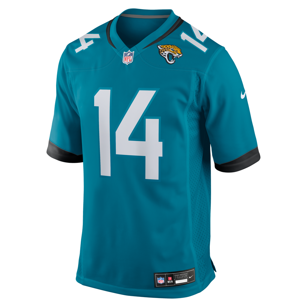 Jacksonville Jaguars Nick Mullens Teal Team Game Football Jersey