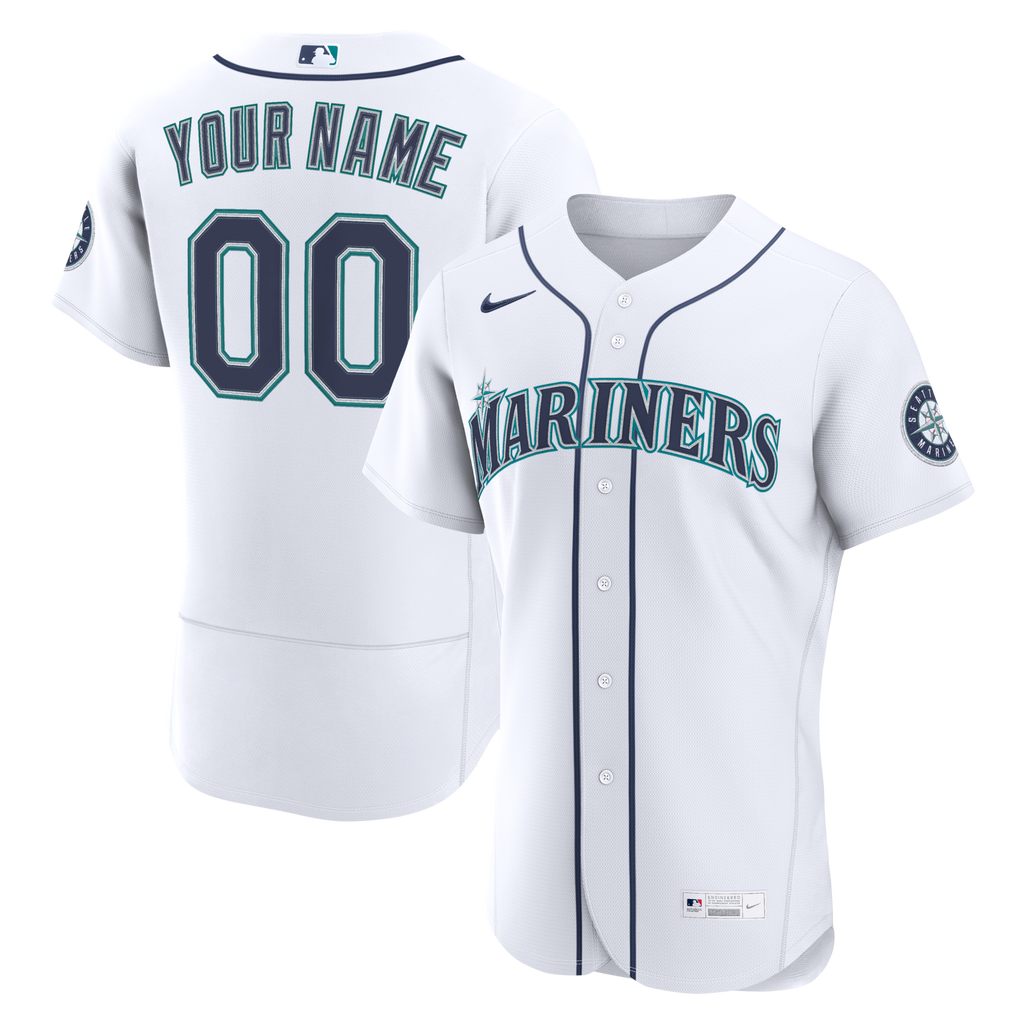 Seattle Mariners White Home Custom Baseball Jersey
