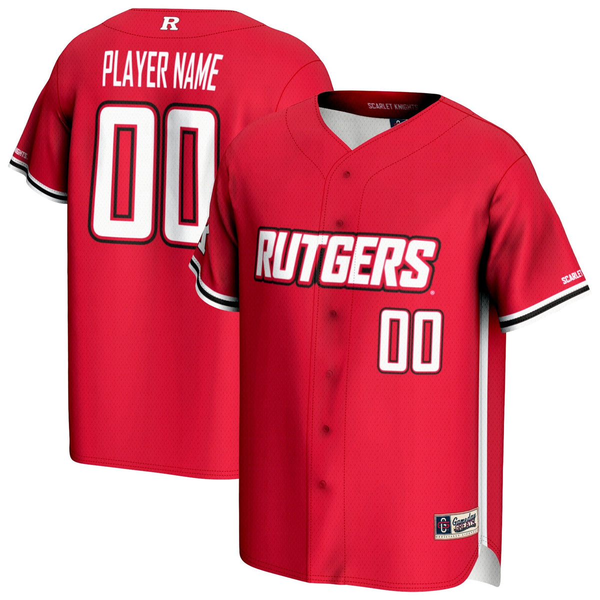Rutgers Scarlet Knights NIL Pick-A-Player Lightweight Baseball Jersey - Scarlet