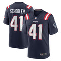 New England Patriots Brenden Schooler Navy Game Player Football Jersey