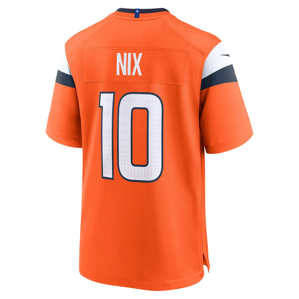 Denver Broncos Bo Nix Orange Player Game Football Jersey