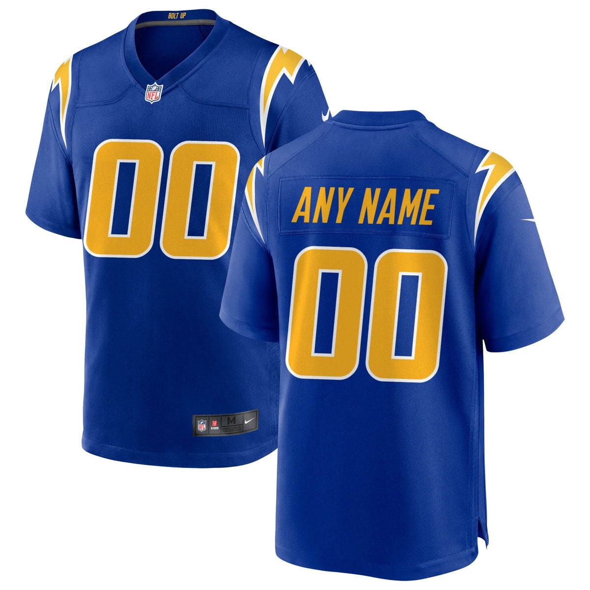 Los Angeles Chargers Royal Alternate Custom Game Football Jersey