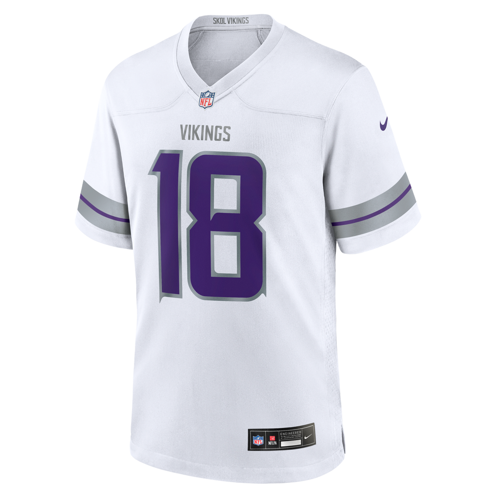 Minnesota Vikings Justin Jefferson White Alternate Game Player Football Jersey