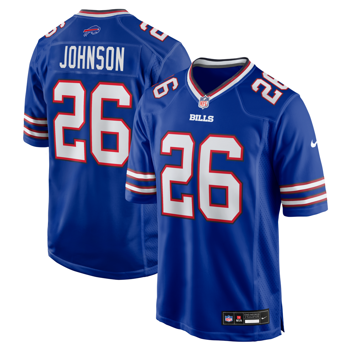Buffalo Bills Ty Johnson Royal Team Game Football Jersey
