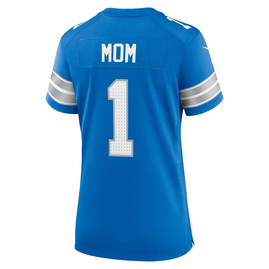Detroit Lions Number 1 Mom Blue Game Football Jersey