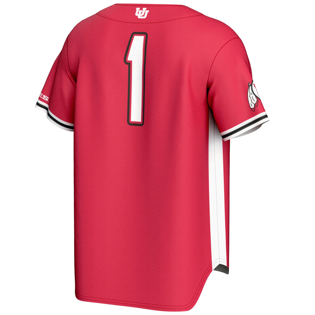 #1 Utah Utes Lightweight Baseball Fashion Jersey - Red