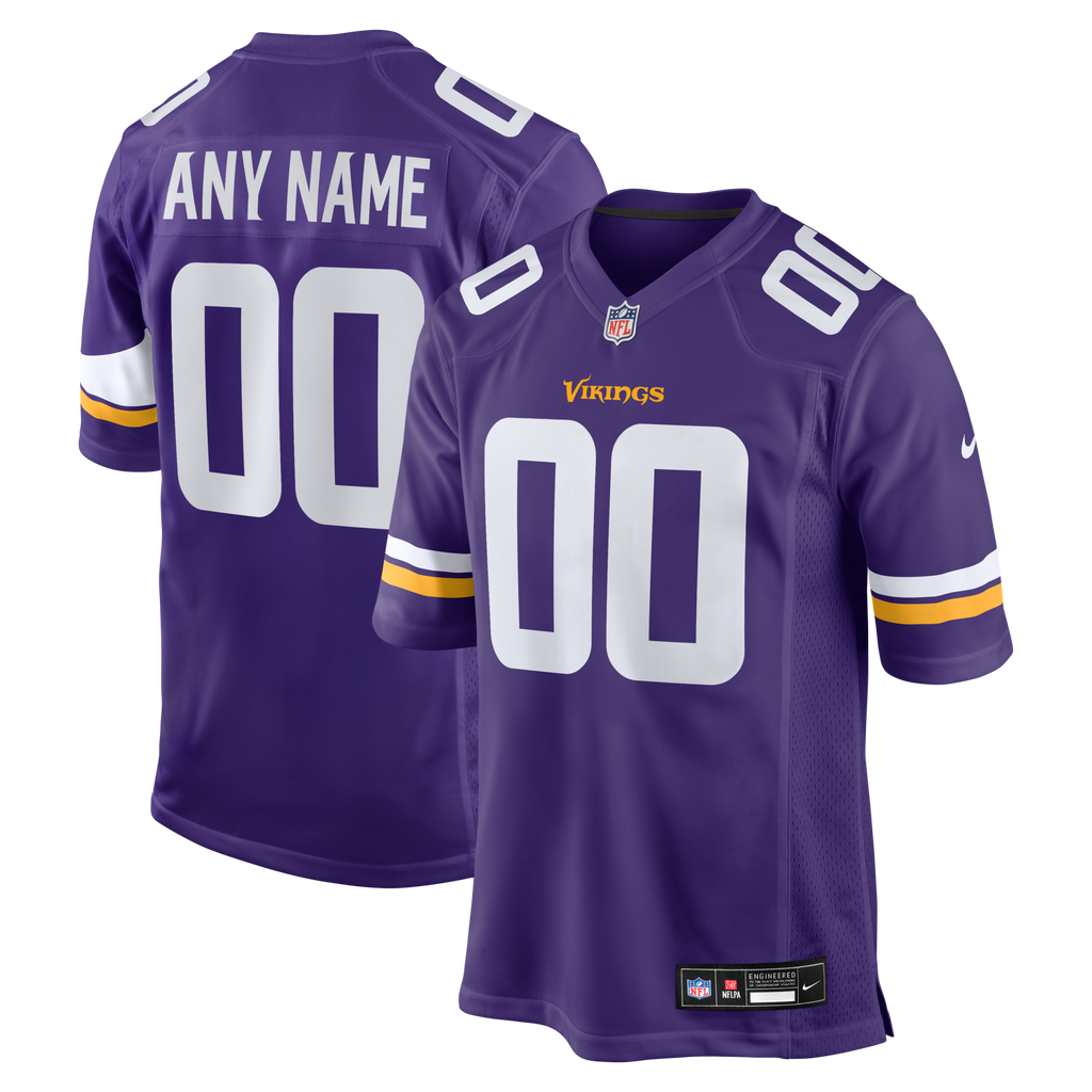 Minnesota Vikings Purple Custom Game Football Jersey