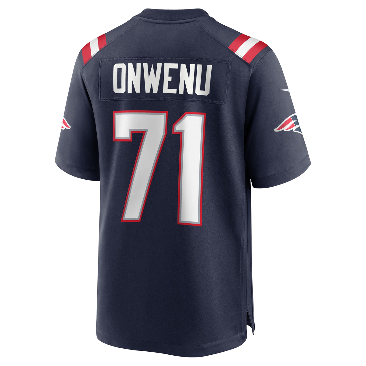 New England Patriots Mike Onwenu Navy Team Game Football Jersey