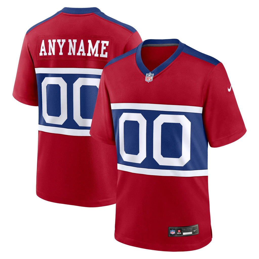 New York Giants Century Red Alternate Game Custom Football Jersey