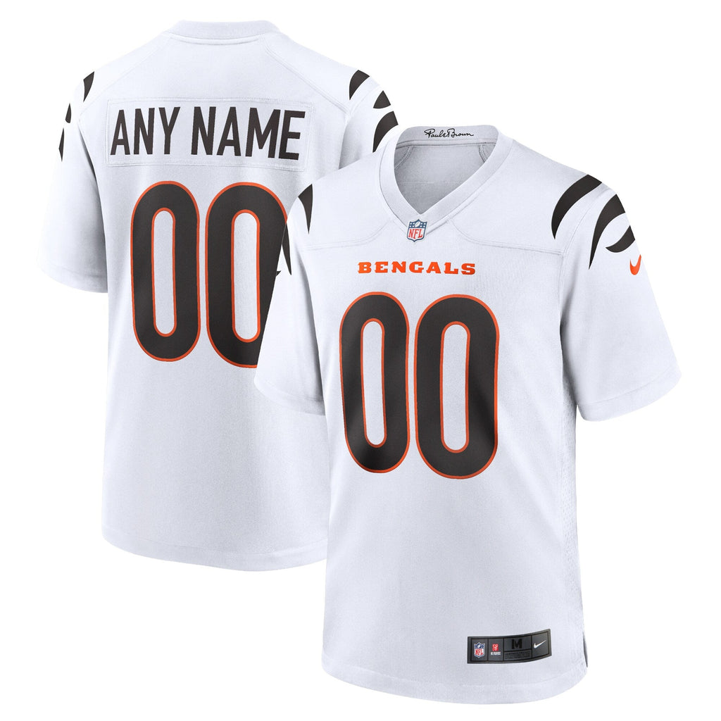 Cincinnati Bengals White Game Custom Football Jersey