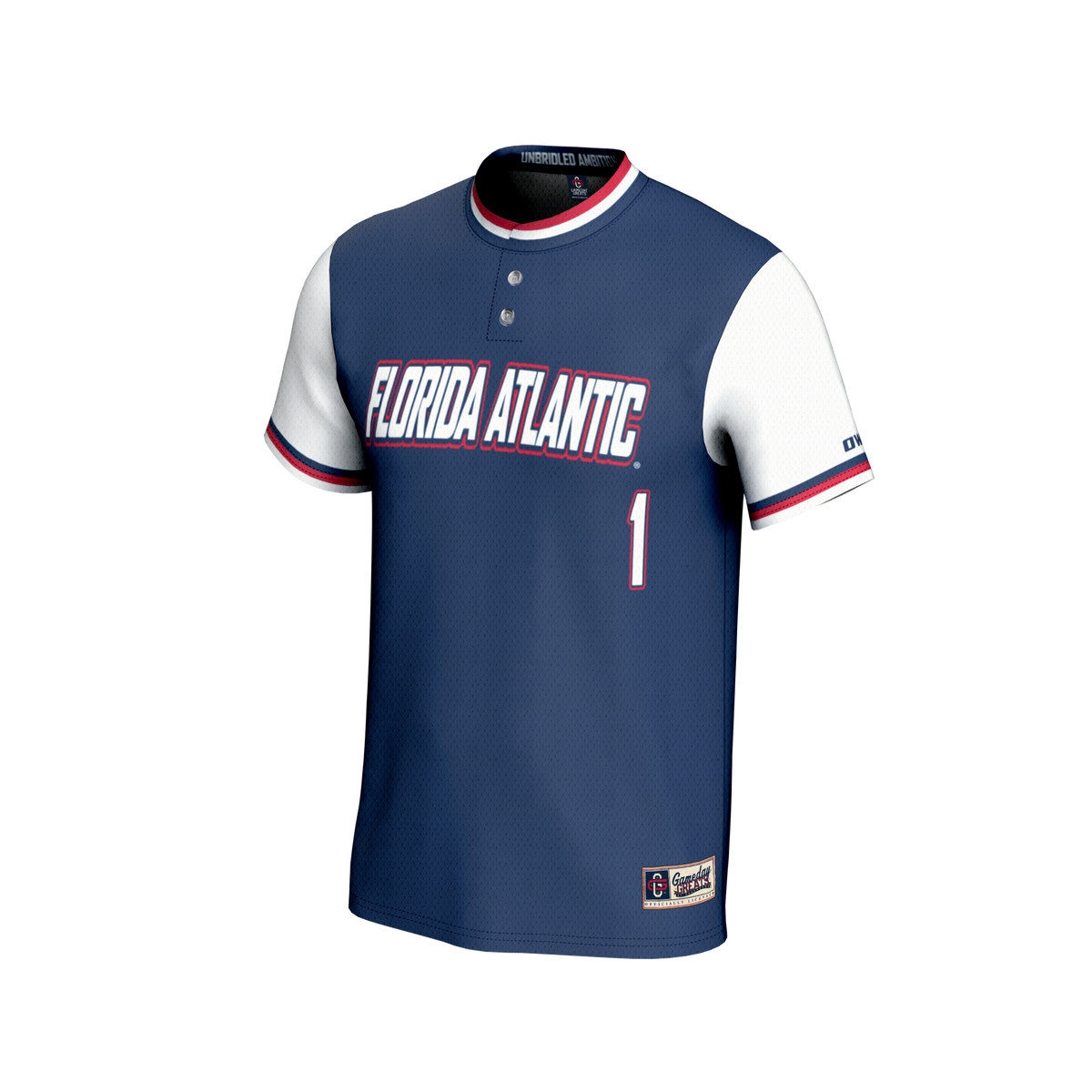 #1 Florida Atlantic Owls Lightweight Collegiate Softball Fashion Jersey - Navy