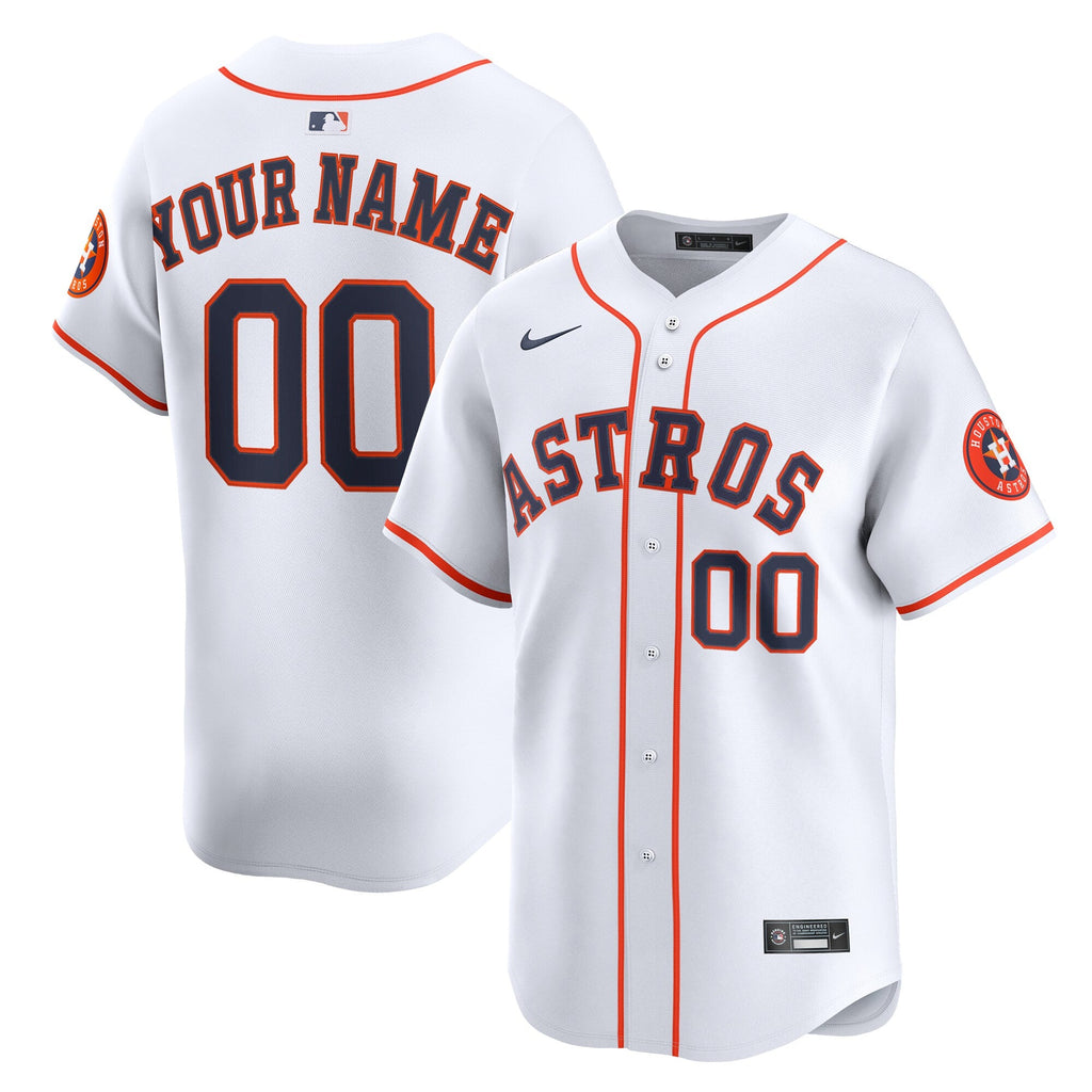 Houston Astros White Home Limited Custom Baseball Jersey