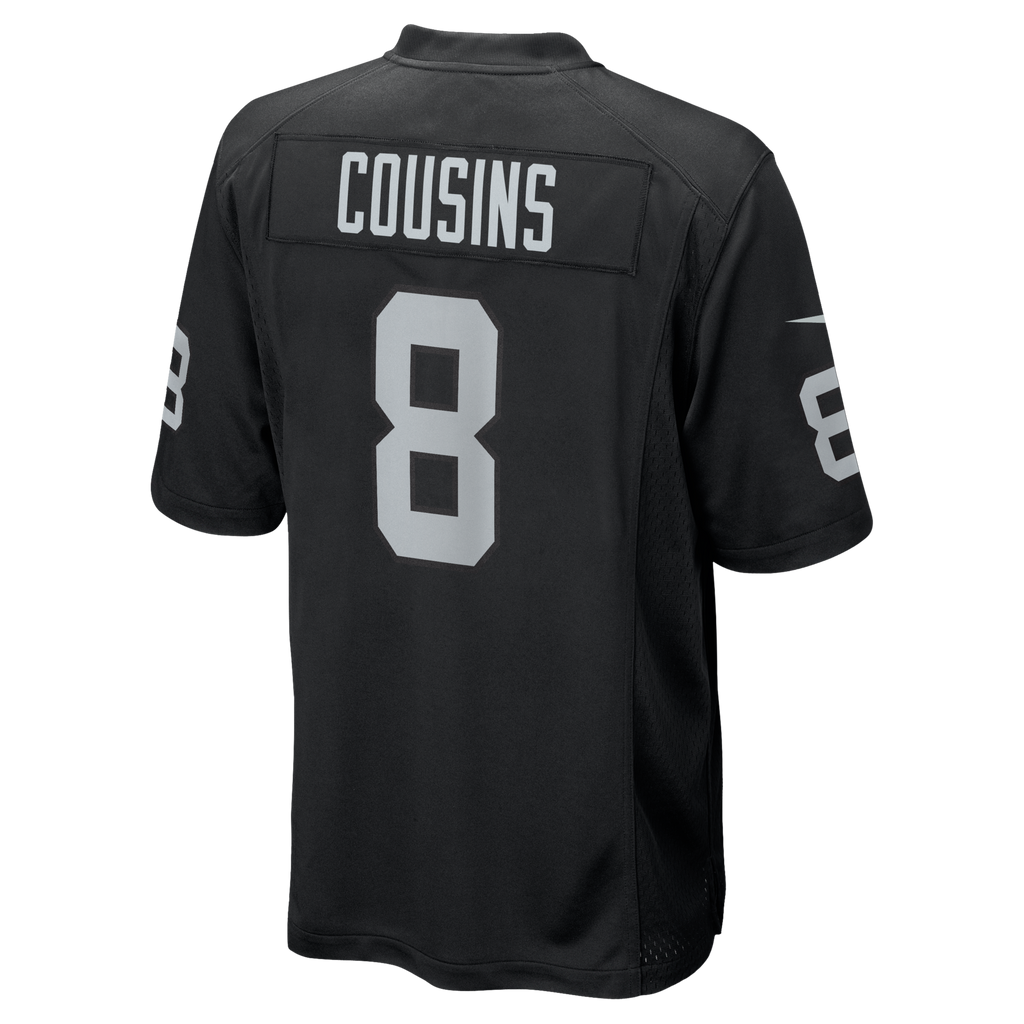 Las Vegas Raiders Kirk Cousins Black Team Game Football Jersey