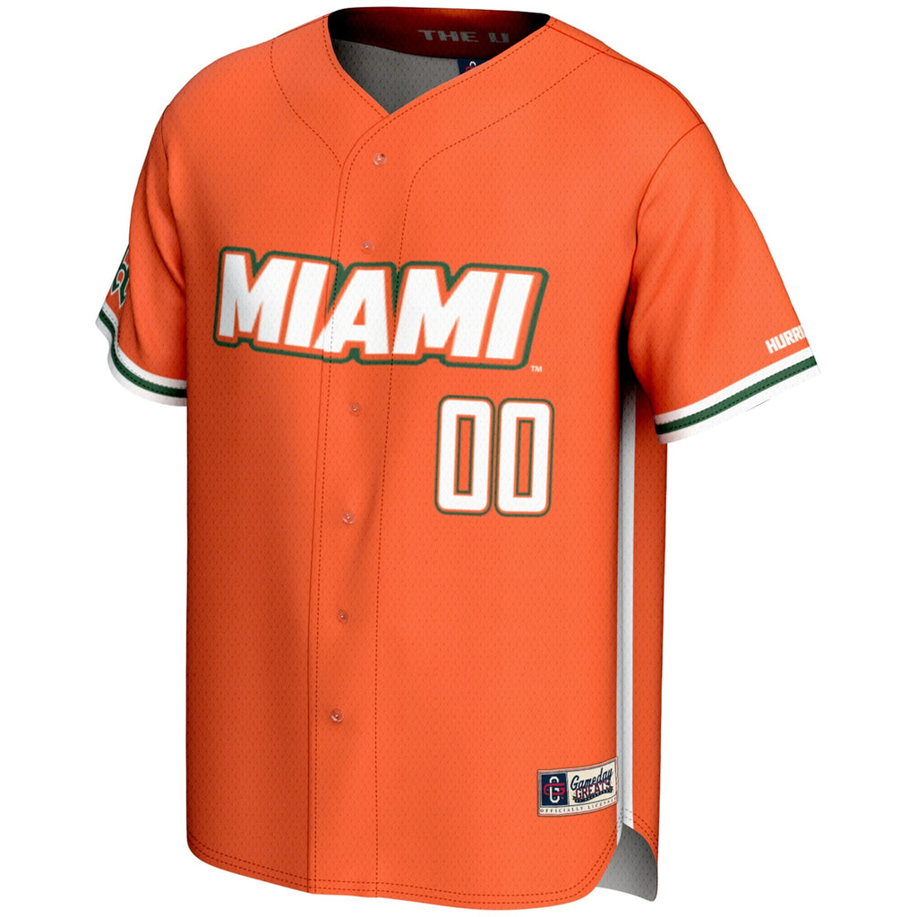 Miami Hurricanes NIL Pick-A-Player Lightweight Baseball Jersey - Orange