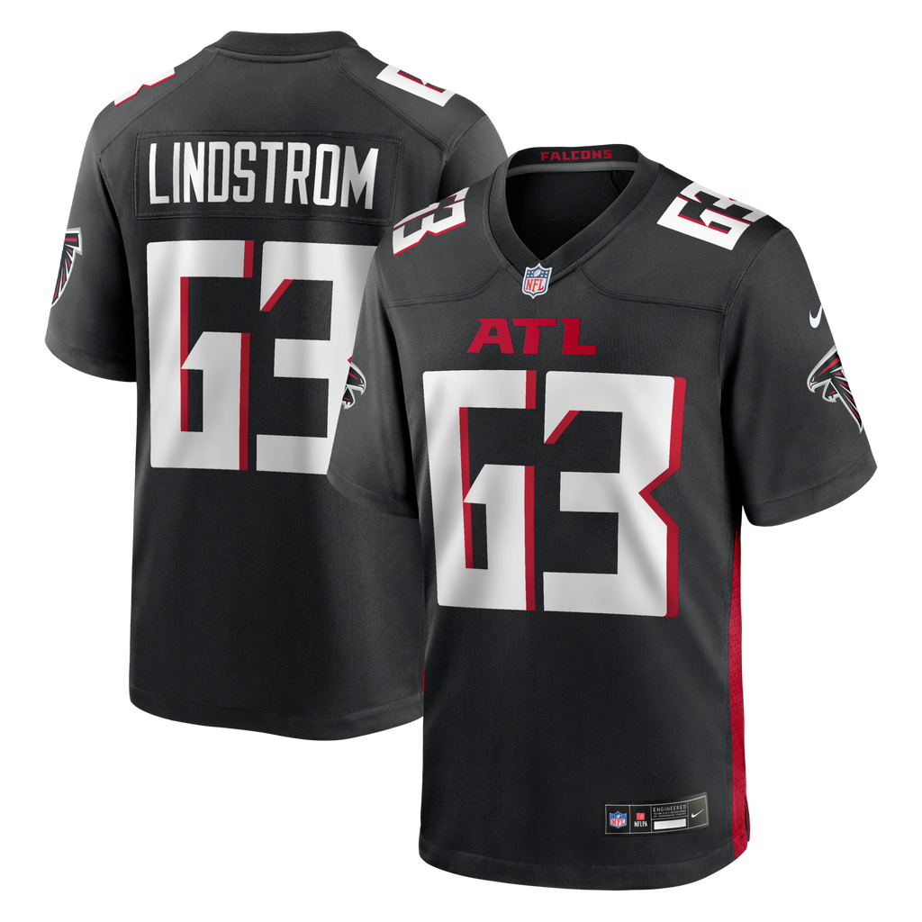 Atlanta Falcons Chris Lindstrom Black Game Football Jersey