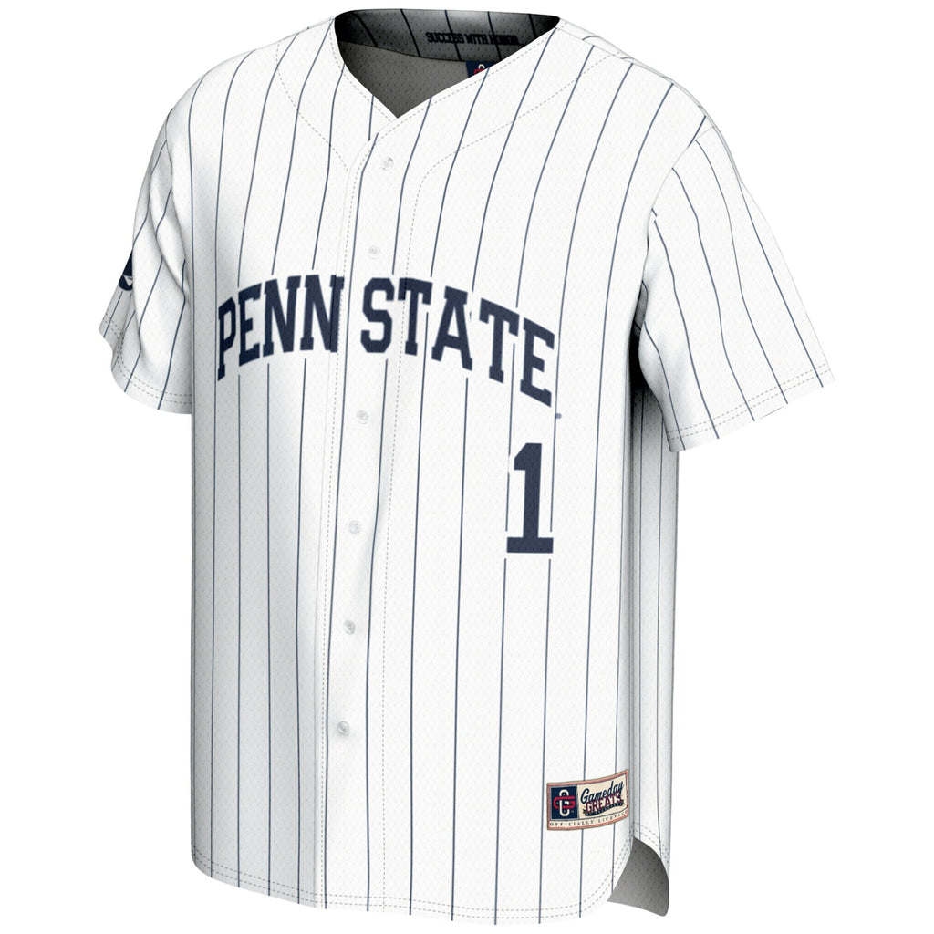#1 White Penn State Nittany Lions Lightweight Baseball Fashion Jersey