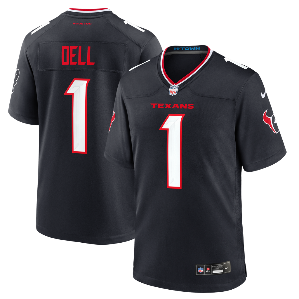 Houston Texans Tank Dell Navy Team Game Football Jersey