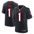 Houston Texans Navy #1 Dad Game Football Jersey