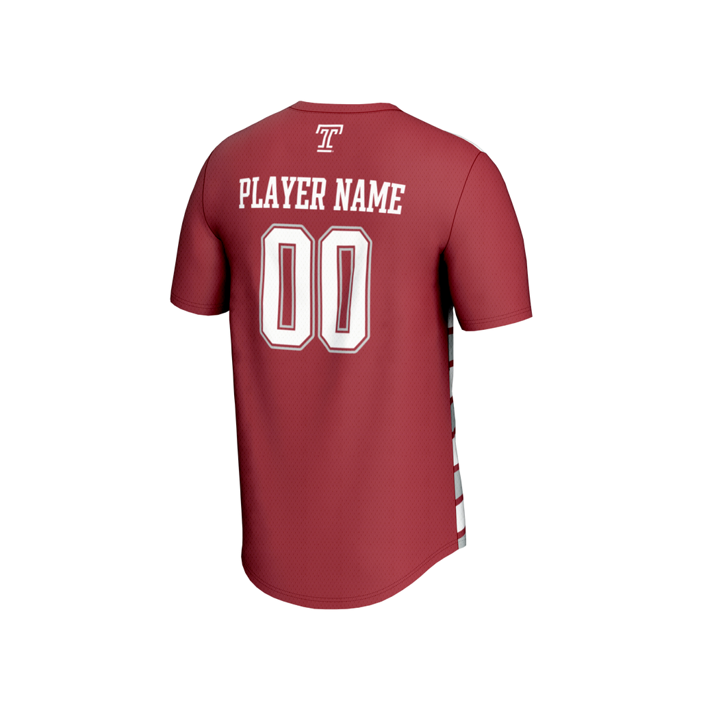 Temple Owls Collegiate Soccer NIL Pick-A-Player Fashion Jersey - Cherry/White