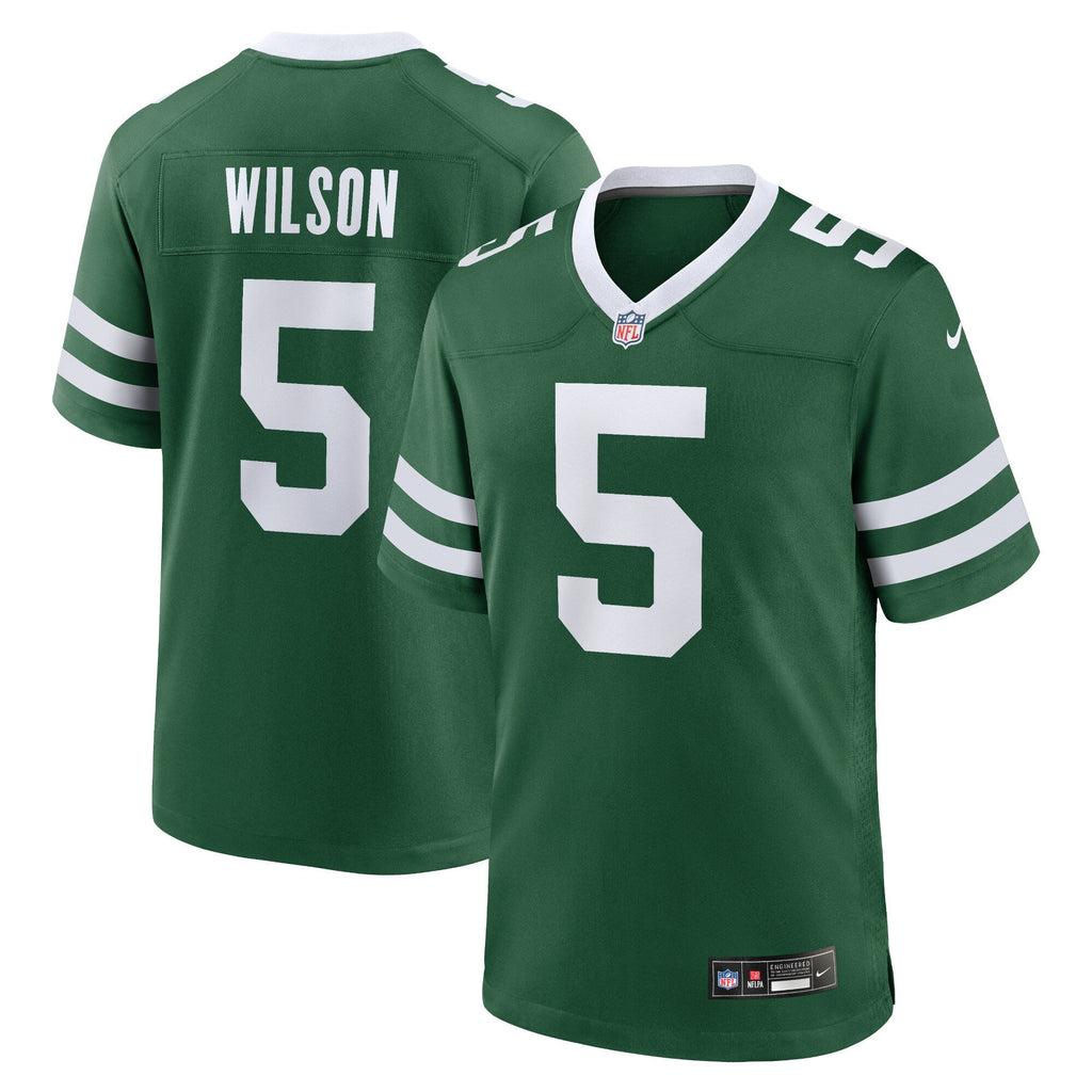 New York Jets Garrett Wilson Legacy Green Game Football Jersey