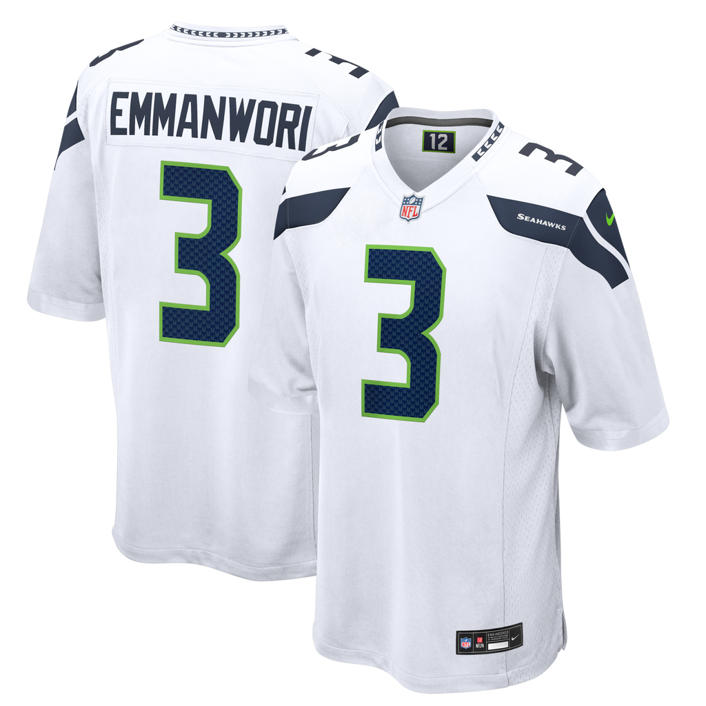 Seattle Seahawks Nick Emmanwori White Game Football Jersey