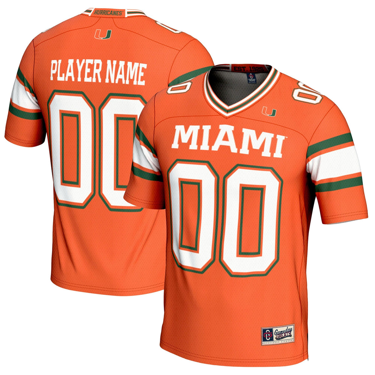 Miami Hurricanes NIL Pick-A-Player Football Jersey - Orange