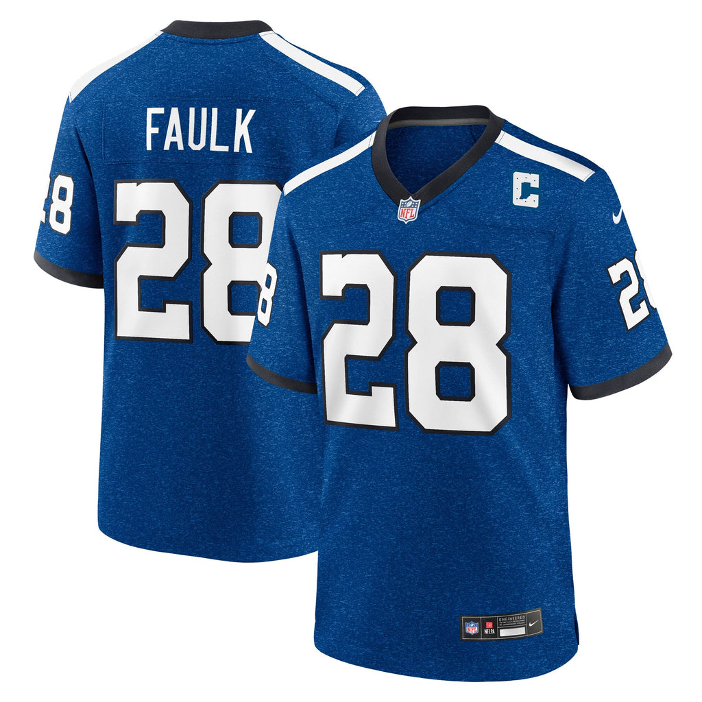 Indianapolis Colts Marshall Faulk Blue Retired Player Alternate Game Football Jersey