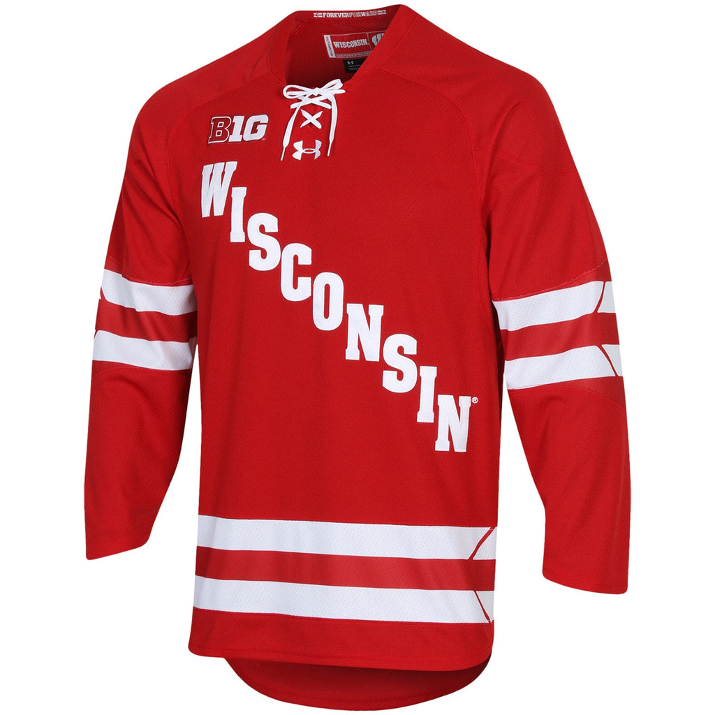 Wisconsin Badgers UA Replica Hockey Jersey - Red