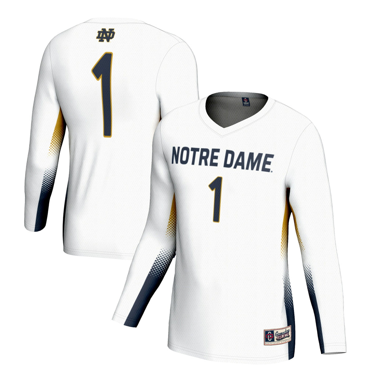 #1 Notre Dame Fighting Irish Lightweight Volleyball Jersey - White