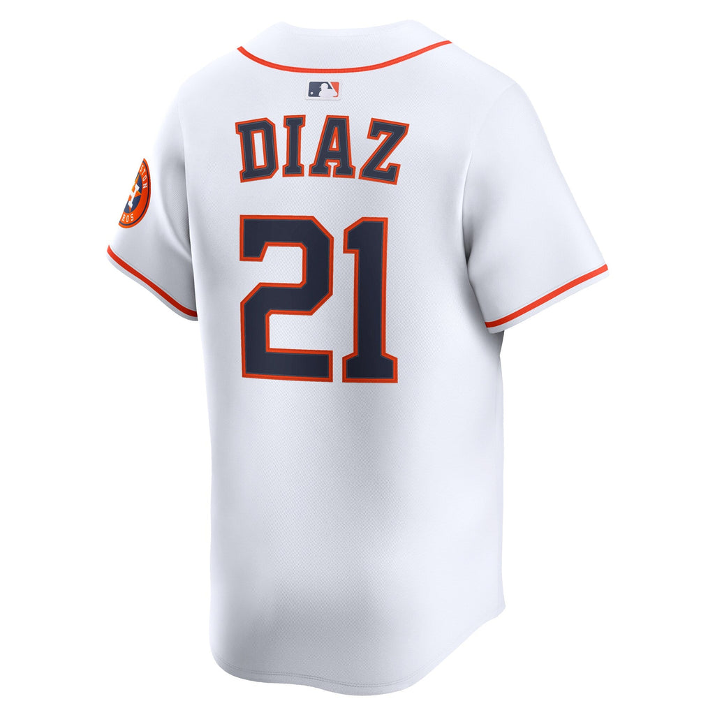 Houston Astros Yainer Diaz White Home Limited Player Baseball Jersey
