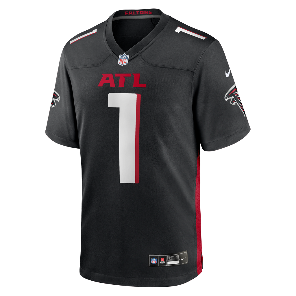 Atlanta Falcons Number 1 Groom Black Game Football Jersey