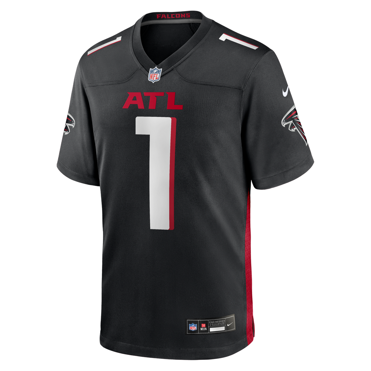 Atlanta Falcons Number 1 Groom Black Game Football Jersey