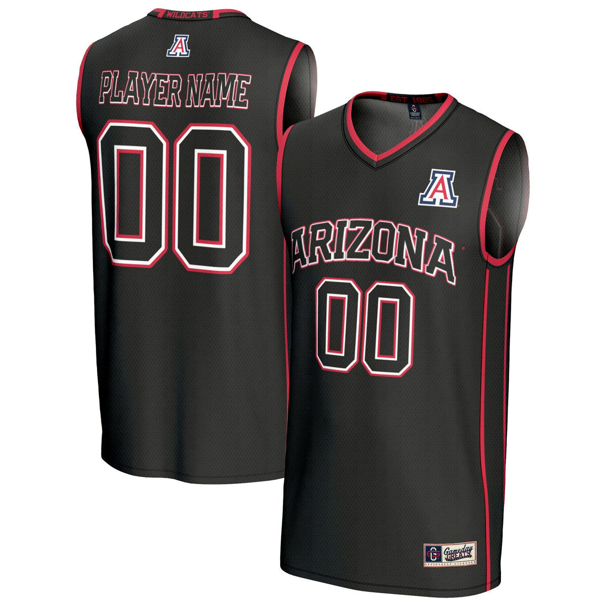 Arizona Wildcats Lightweight Collegiate Basketball NIL Pick-A-Player Fashion Jersey - Black