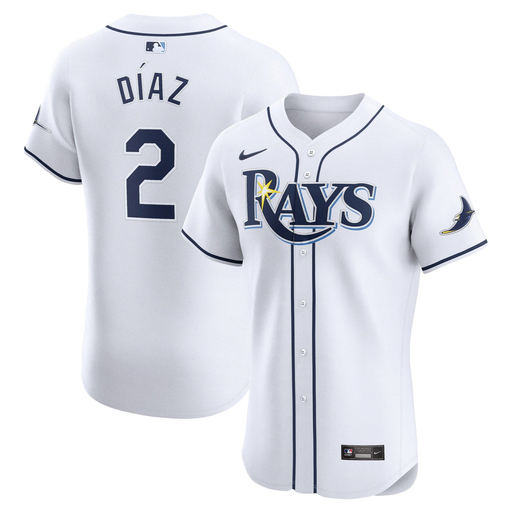 Tampa Bay Rays Yandy Diaz White Home Elite Player Baseball Jersey