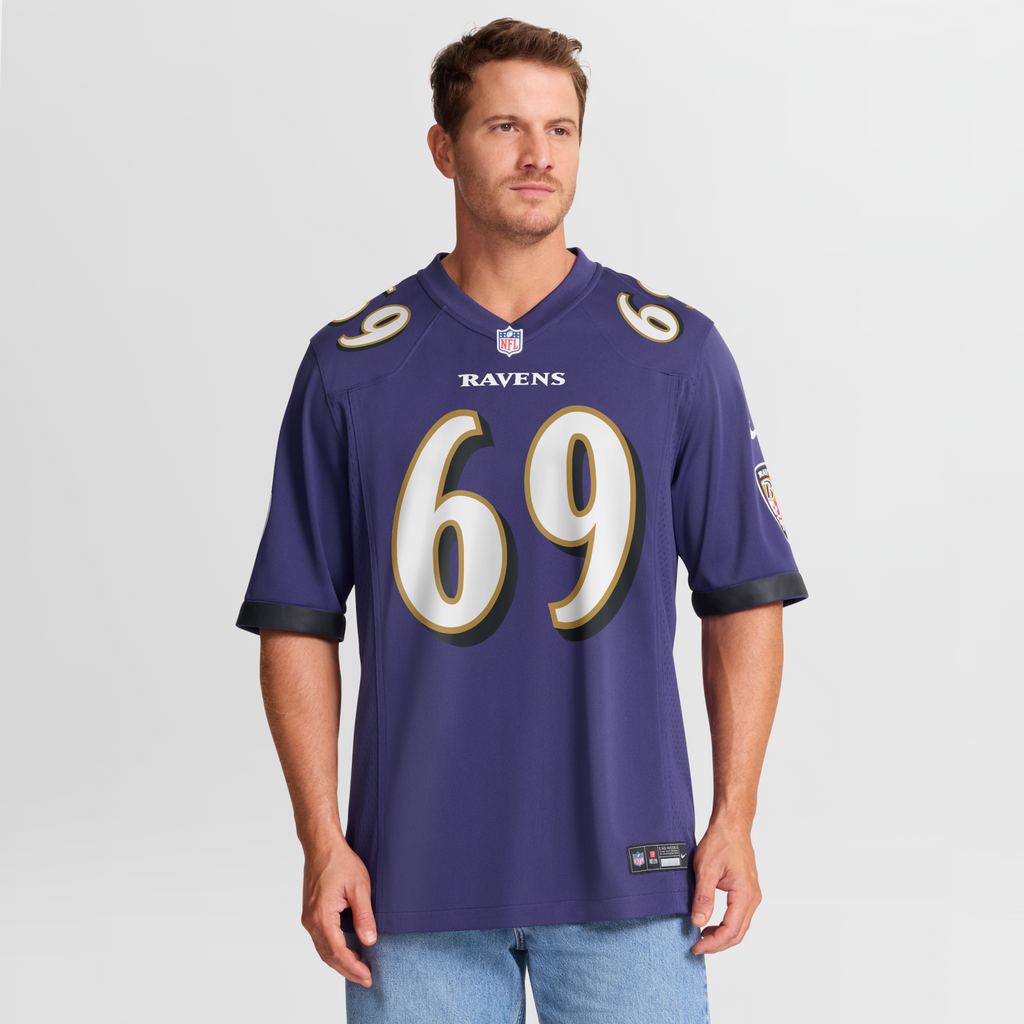 Baltimore Ravens Josh Tupou Purple Team Game Football Jersey