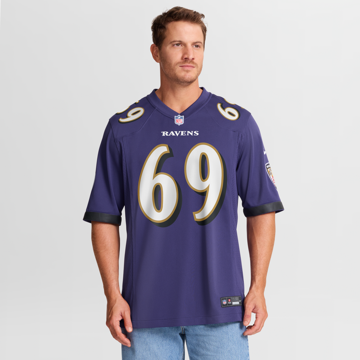 Baltimore Ravens Josh Tupou Purple Team Game Football Jersey